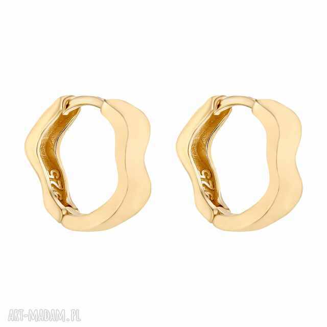 Złote kolczyki falowane koła