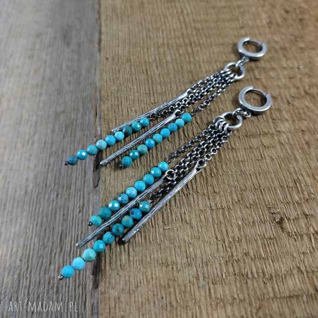 Kolczyki - długie z turkusem