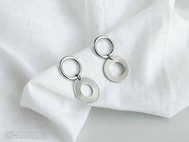 Kolczyki podwójne koła, stal chirurhiczna