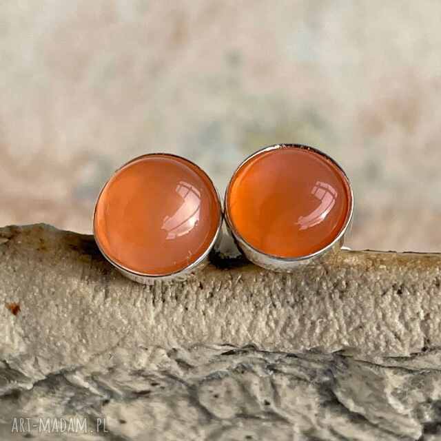 Srebrne sztyfty z kamieniem księżycowym d153