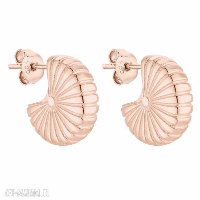 Kolczyki muszle z różowego złota