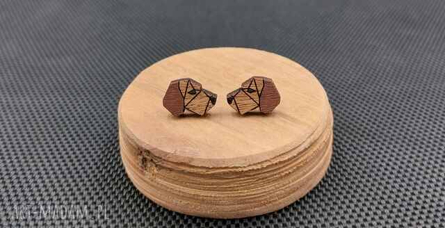 Kolczyki drewniane GŁOWA PSA