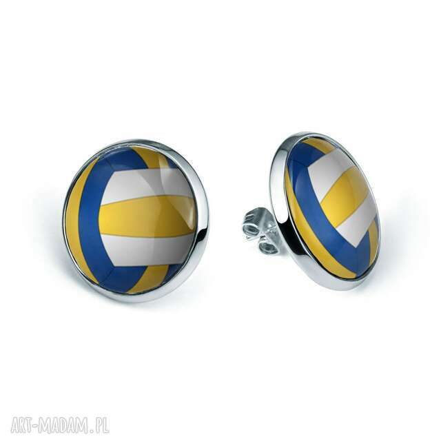 Kolczyki sztyfty z grafiką VOLLEYBALL