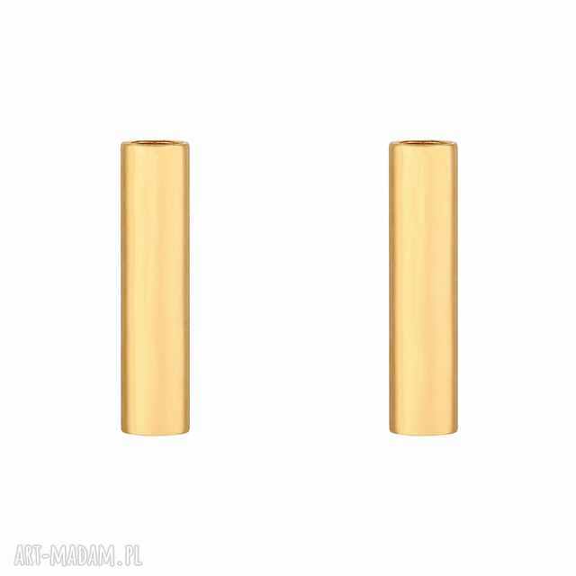 Złote kolczyki rurki