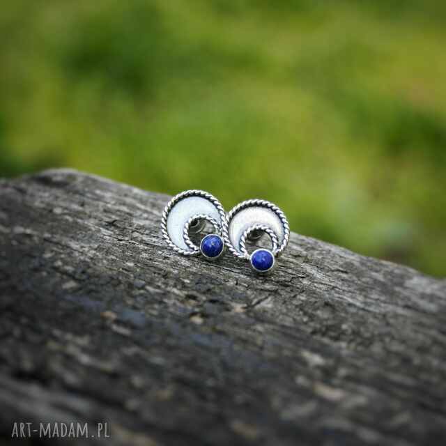 Sztyfty księżyce z lapisem lazuli
