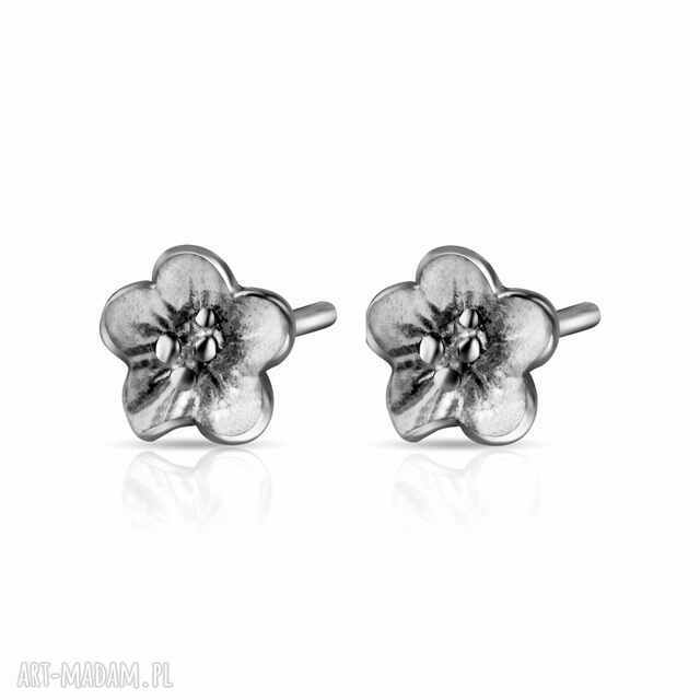 Srebrne sztyfty z niezapominajkami Nora a779