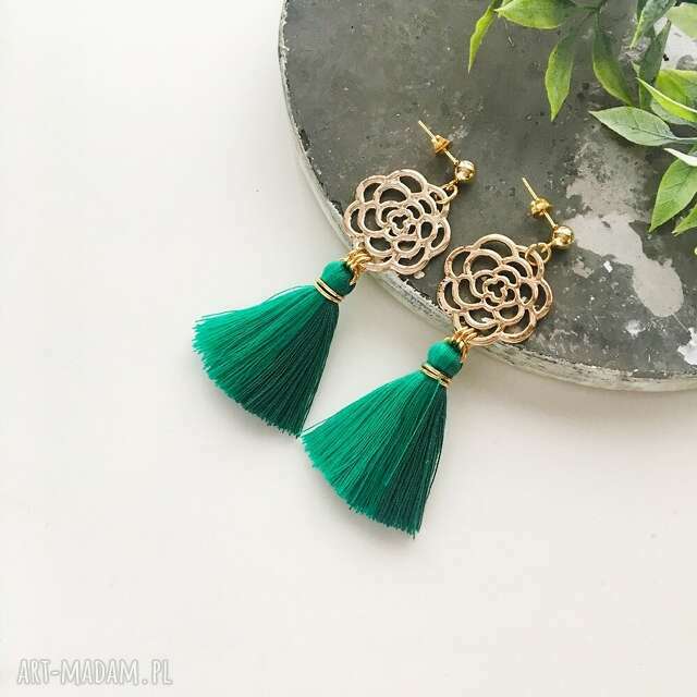 Kolczyki Boho Ombre - Green