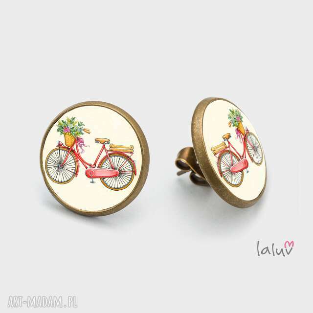 Kolczyki sztyfty LOVE BIKE