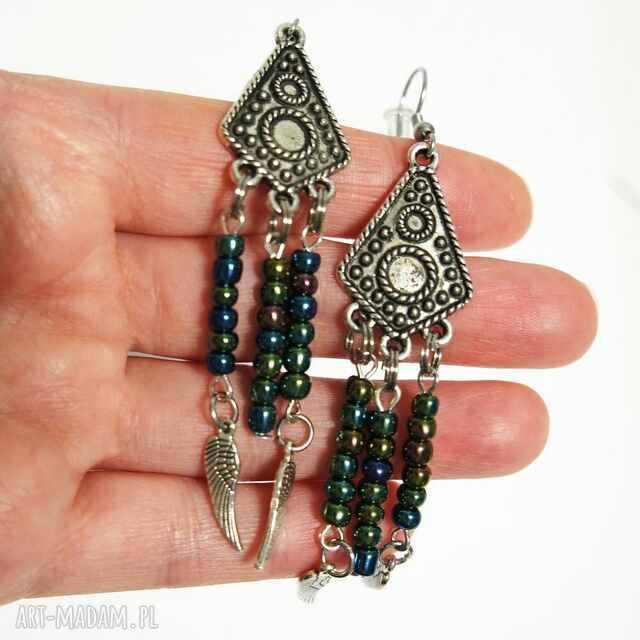 Kolczyki wiszące - Boho skrzydła