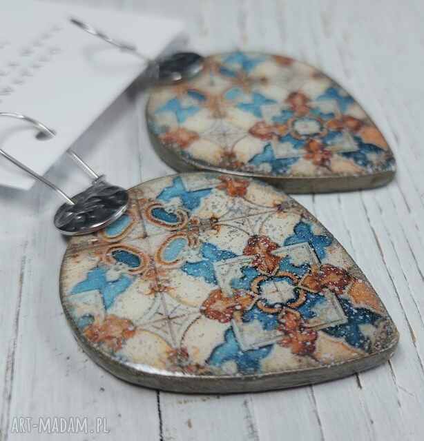 Kolczyki decoupage