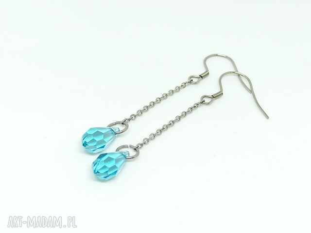 Drop - kolczyki ze stali szlachetnej z kryształkiem