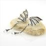 Kolczyki smocze skrzydła z drobną łezką apatytu - ciemne srebro bizuteria wiszące