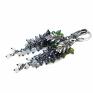 Katia i krokodyl trendy srebro oksydowane wisteria blue kolczyki gronka listek iolit szafir