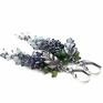 akwamaryn topaz srebro oksydowane wisteria blue kolczyki diopsyd nefryt