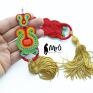 turkusowe rainbow soutache - kolczyki sutasz chwosty