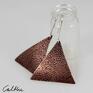 Caltha trójkątne piasek - miedziane kolczyki 191119 04 minimalistycza biżuteria duże kolczki