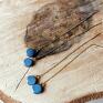 minimalistyczne przewlekane na łańcuszku niebieskie drobnostki eleganckie kolczyki