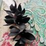 nausznica czarne kwiaty tulipany - box x1 w stylu boho na jedno ucho - etno wesele
