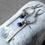 lapis-lazuli kolczyki freeform - srebro i lapis
