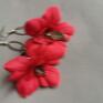 czerwone kwiaty koraliki box m1 - frędzle kolczyki