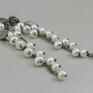 Chile Art srebro perły w srebrze oksyda - długie kolczyki