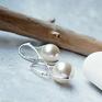 białe srebro srebrne kolczyki perły swarovski klasyczne