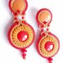 pomarańczowe red and hot - sutasz kolczyki soutache