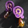 soutache ametyst kolczyki