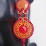 Bagatella red and hot - sutasz kolczyki soutache