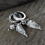 Iceberry koczyki z fakturowanego srebra - surowa biżuteria kolczyki srebrne boho