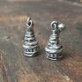 Treendy biżuteria srebrna ze srebra - małe wieżyczki kolczyki