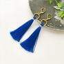 Ilovehandmade Boho - Cobalt z kolczyki z chwostami stal szlachetna