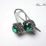 Katia i krokodyl swarovski koronkowe - emerald eleganckie srebro