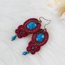 Poli Glinka Design marmur kolczyki soutache aristo burgundy toho sutasz