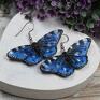kolczyki motylki motyle - wiszące w odcieniach niebieskiego kolorowe