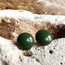 kolczyki jesienne kolory zielona biżuteria prezent sztyfty "runo leśne" ceramika i stal