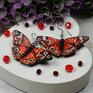 motylki czerwone motyle - wyjątkowe oryginalne kolczyki