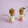 Mały Koziołek eleganckie kolczyki - kwiatki z łąki pastelowe