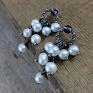 Kolczyki - sztyfty z perłami - srebro oksydowane perły