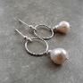 białe kolczyki z perłami perły na kole prezent dla kobiety