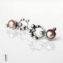 kolczyki srebrne perła naturalna upsidedown z perłami metaloplastyka srebro