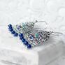 pomysły na prezenty na święta prezent • niezwykle piękne, bardzo efektowne artystyczne wiszące stylowe kolczyki lapis lazuli