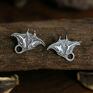 Płaszczka z orkami mini kolczyki sztyfty ze srebra - biżuteria