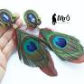 Peacock Eye - Etniczne kolczyki z piórkami - soutache pióra