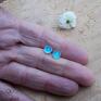 Kropki agatu niebieskiego - kolczyki - wkrętki srebrne