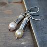 srebrne kolczyki z perłą typu barok - perły srebro