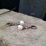 shell - kolczyki 01 - srebro oksydowane arvena biżuteria z perłą