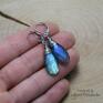 Kolczyki labradoryt, stal chirurgiczna, wire wrapping