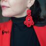 duze red lady - kolczyki soutache czerwone