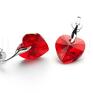 silverine serce kolczyki swarovski hearts light siam ab walentynki srebro